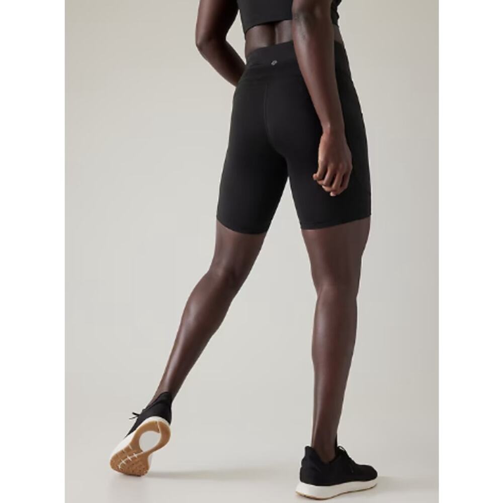 Athleta S black Ultimate Stash High Rise 7" Short biker cycle run gym pocket - Picture 4 of 7